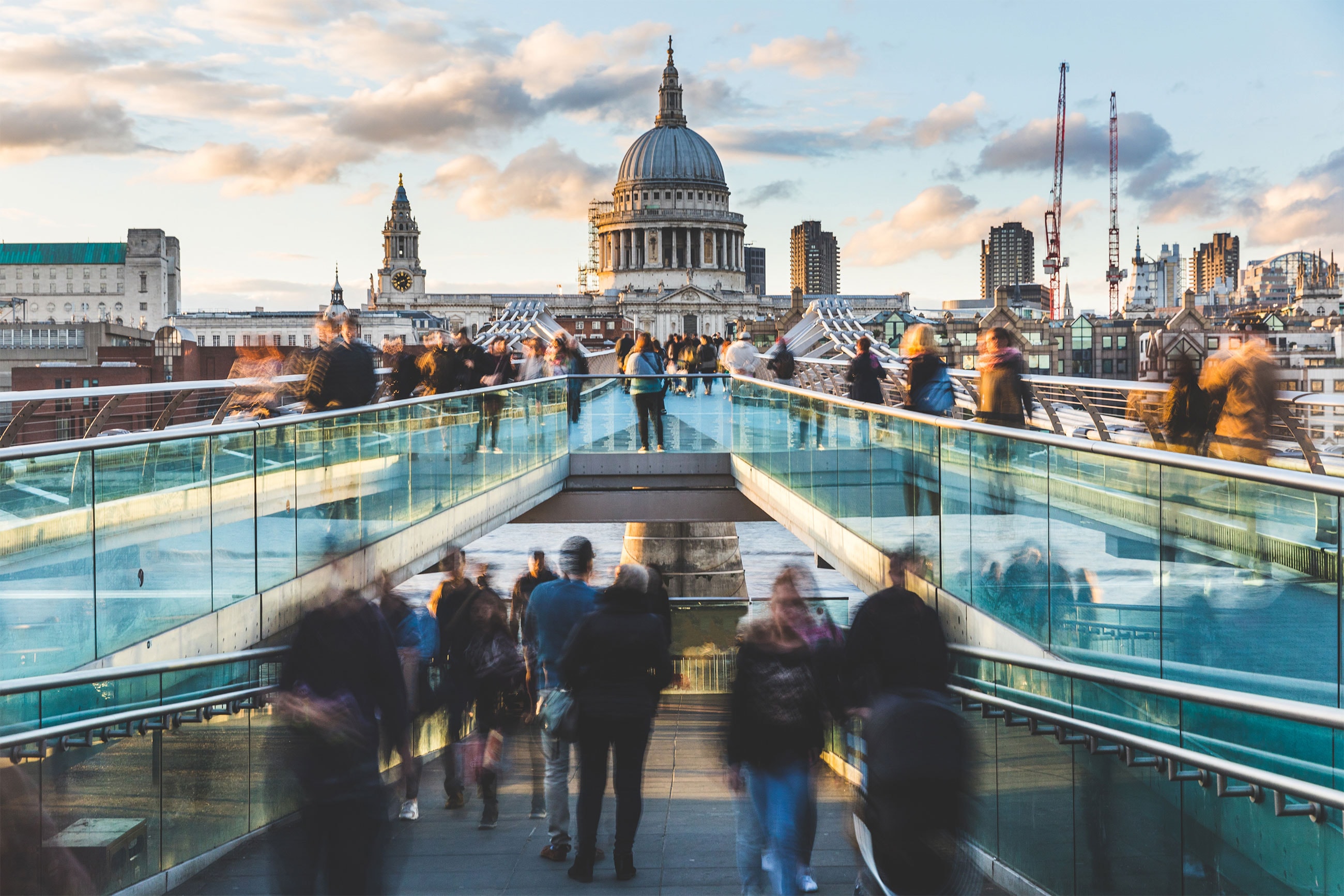 Millennium Bridge with St Paul's Cathedral in London